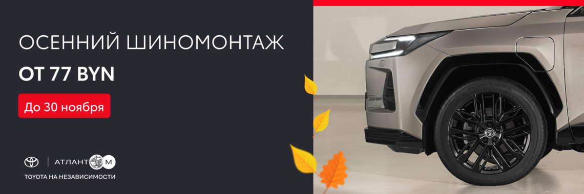 ВЕСНА БЕЗ ЗАБОТ: ШИНОМОНТАЖ ОТ 77 BYN + КОМПЛЕКС ПРОВЕРОК ЗА 9,90 BYN